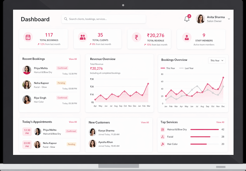Salon App admin panel