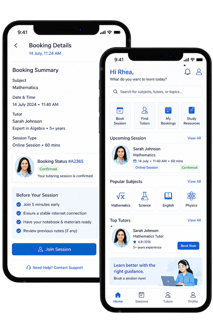 Tutor booking App Company Student app