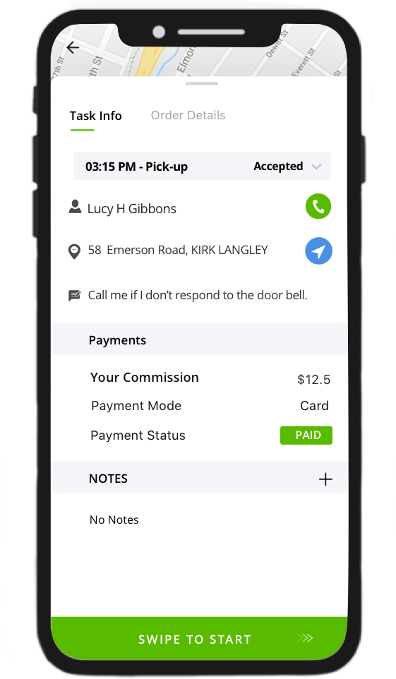 Ubereats Delivery Agent App