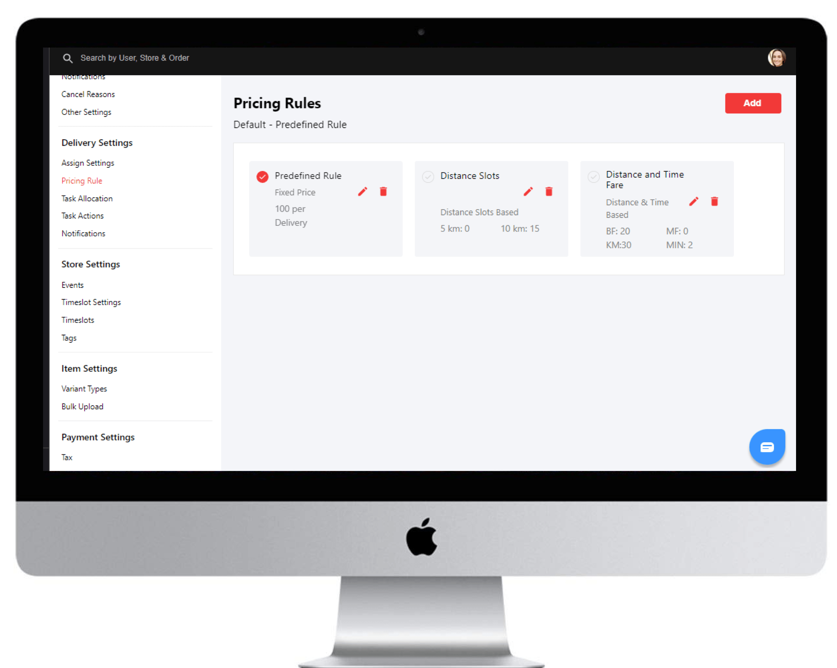 Manage Delivery Pricing