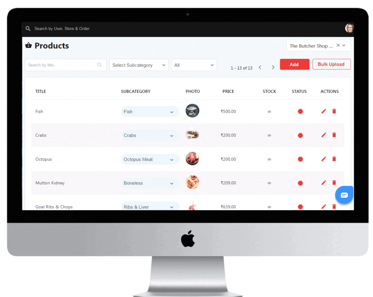 Product List and Cost Management