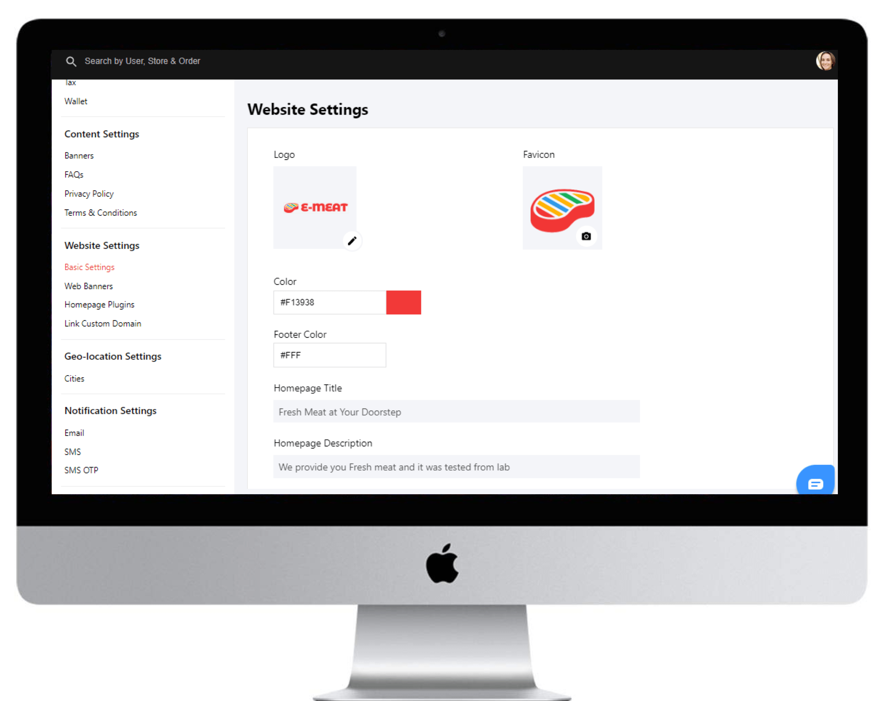 Website Settings Management