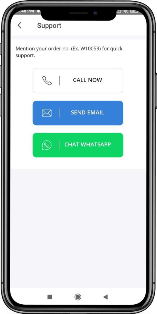 In App Chat Support