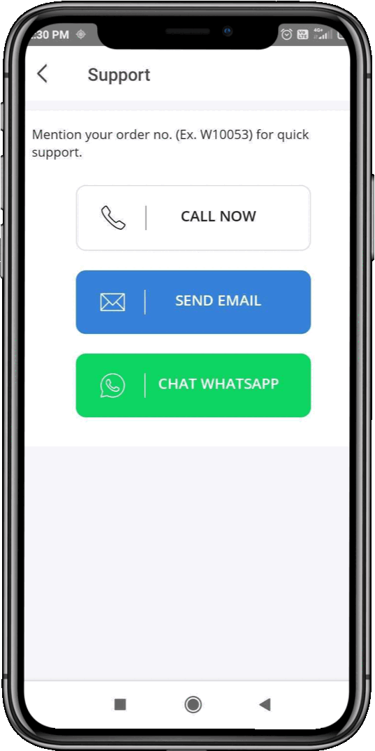In App Chat Support
