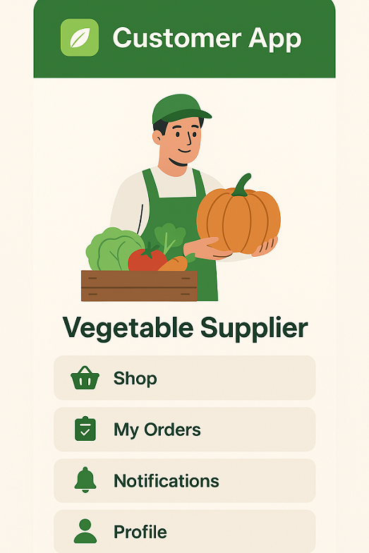 Vegetable Supplier App Solution customer app
