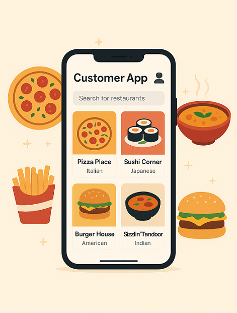 Multi Restaurant Food Ordering System Customer app